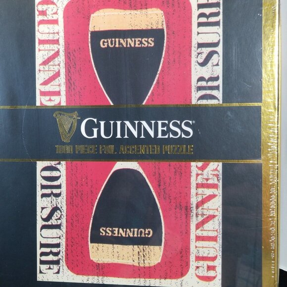 Front Porch Classics Guinness Beer 1000 Piece Foil Accented Puzzle 29”x 23” -NEW - Picture 2 of 4